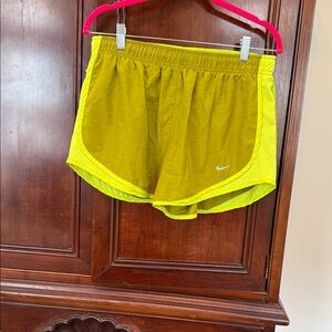 Nike Women's Bright Greenish Yellow Athletic Shorts Size Large